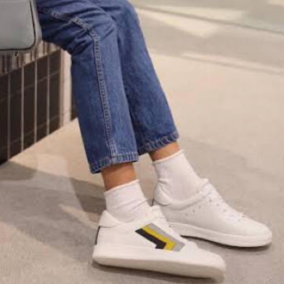 Valextra Shoes - Valextra Super 3 Striped Leather Trainers Size 38